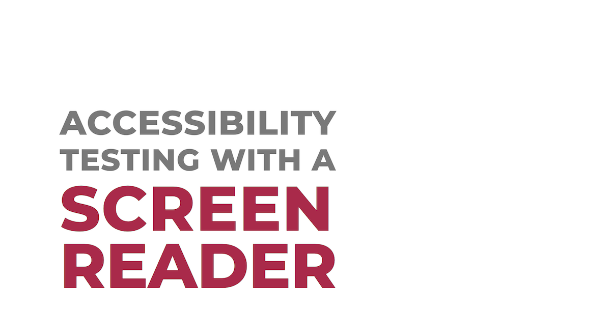 screen reader accessibility testing