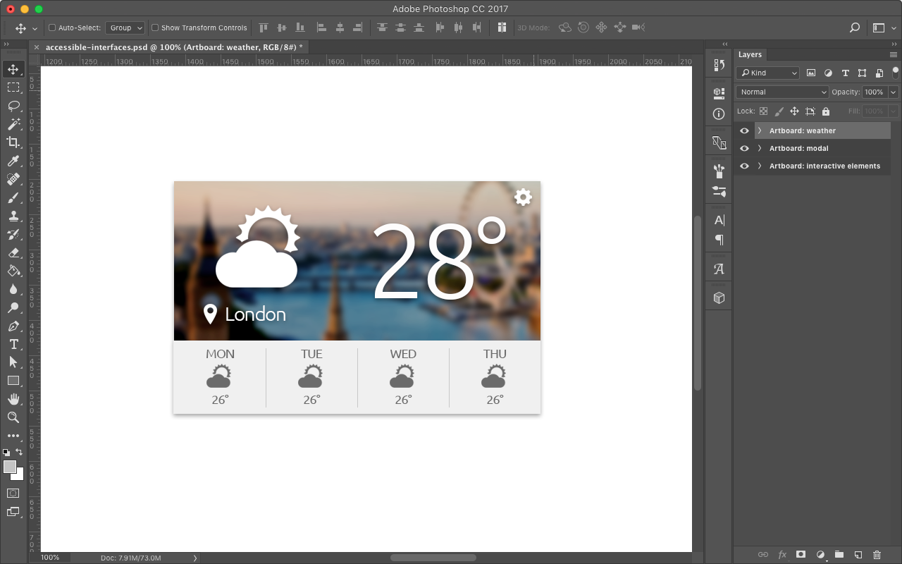 Weather widget screenshot
