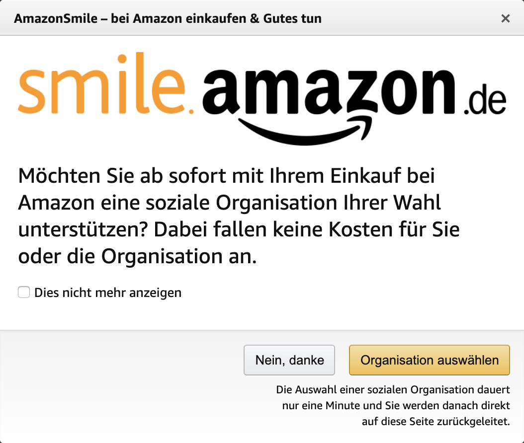 Amazon modal window.