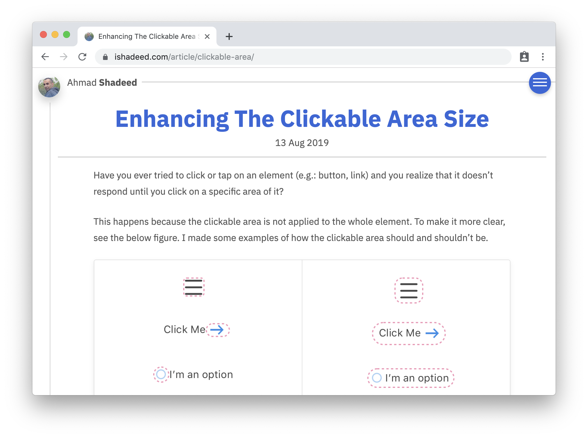 Enhancing The Clickable Area Size screenshot
